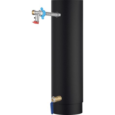 Randaco Tubo per stufa con serpentina in acciaio inox, diametro 15 cm, altezza 52,5 cm, set completo di riscaldamento con valvola e accessori per acqua calda e riscaldamento domestico (1/5)