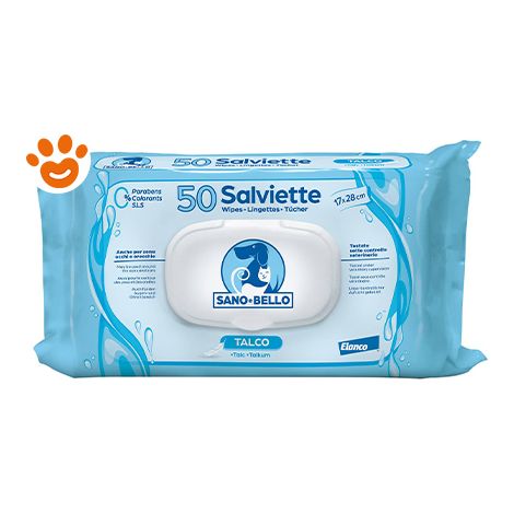 Elanco Dog &amp Cat Sano e Bello Salviette Detergenti (50 pezzi) - Scegli la Profumazione  - Elanco Dog &amp Cat Sano e Bello Salviette Detergenti (50 pezzi) - Scegli la Profumazione - Talco (1/4)