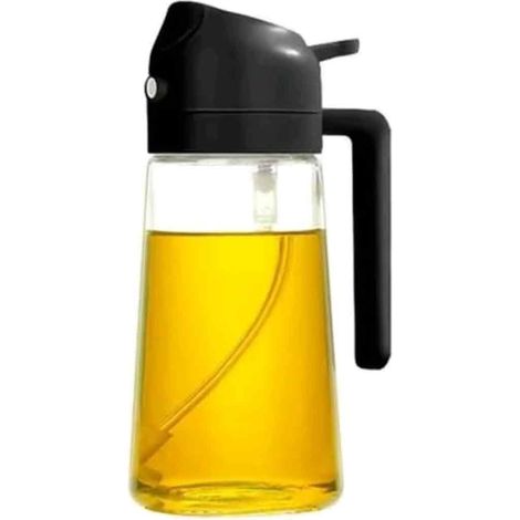1 vaporisateur d'huile, 500 ml, 2 en 1 verseur et pulvérisateur, pour huile d'olive et vinaigre, cuisine, pâtisserie, grillades, salades (1/5)