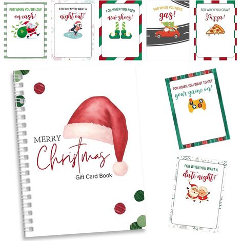 Album photo de Noël à spirales à faire soi-même, avec enveloppes, idéal pour les étudiants, les amis et les collègues – 10 pages, 130 x 180 mm  personnalisation possible