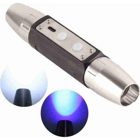 DX4 Tragbare Schmuckbewertungs-Taschenlampe mit vier Lichtquellen, USB-aufladbar und mit UV-Lampe
