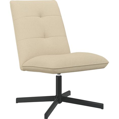 Sedia girevole Crema Tessuto vidaXL (1/5)