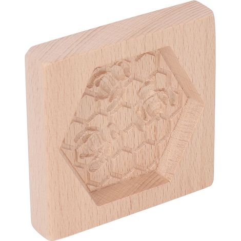 Moule à biscuit en bois de hêtre réutilisable lavable tampon empreinte pour pâtisserie cuisine abeille (1/5)