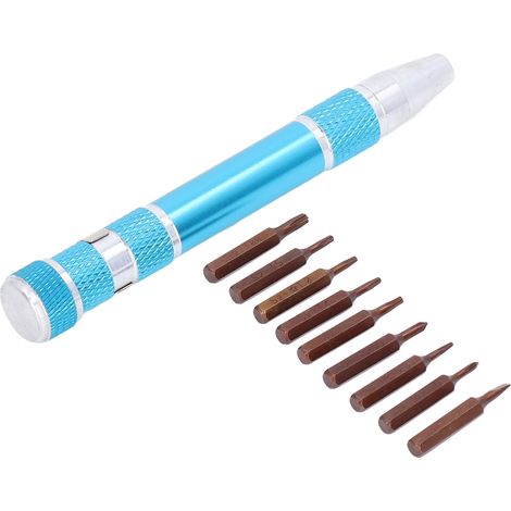 Tragbares Präzisionsschraubendreher-Set, Schraubendreherstift mit 9 Bits für die Elektronikreparatur, kompaktes Multifunktionswerkzeug. (1/5)