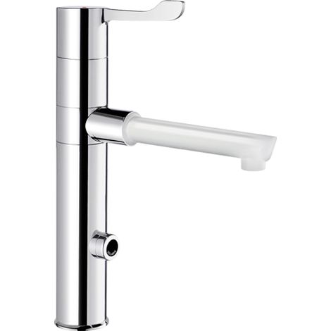 Delabie Elektron. MBatt. Schwenkausl, H160mm, 1 BIOCLIP-Einmalauslauf (1/2)