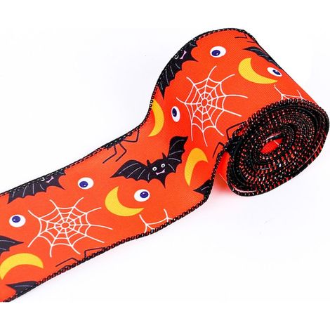 1 Ruban, motifs Halloween, couleurs vives, décoration intérieur extérieur, fête maison (1/5)