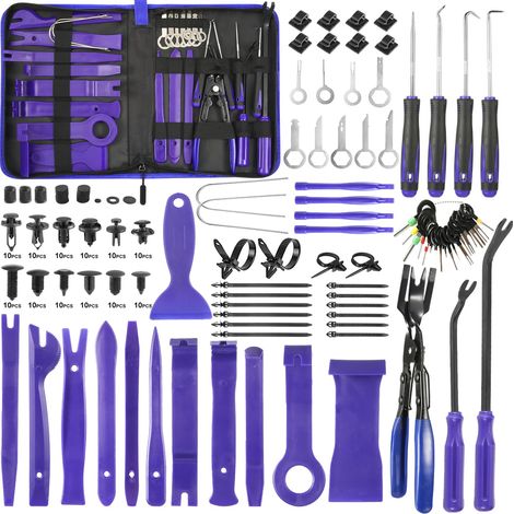 Kit de herramientas de extracción de molduras de 342 piezas, herramientas de instalación de molduras interiores con clips de remache de plástico para el tablero del panel de la puerta del automóvil (1/5)