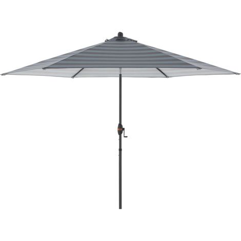Doppler myZone Mittelmastschirm Auto-Tilt rund 305 cm Sonnenschirm 6 Farben 429465 840S Blockstreifen Anthrazit (1/2)