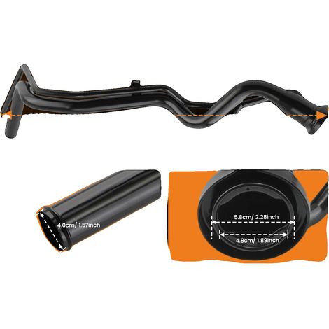 Manguera de llenado de combustible, de acero de alta calidad, 60 cm de largo, 7 cm de diámetro exterior, compatible con Mercedes Clase B W245, apta para motores de gasolina y diésel. (1/5)