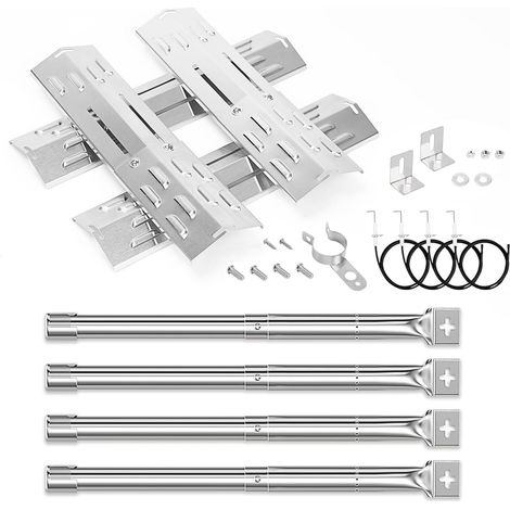 Lot de 4 Cache-brûleurs universels en Acier Inoxydable, répartiteur de Flamme et brûleur à gaz pour Barbecue à gaz (1/5)
