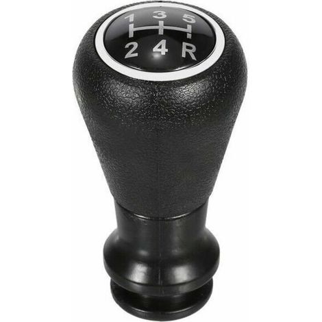 Pomello del cambio a 5 marce – Testa in gomma nera e plastica – Compatibile con Peugeot 106-807 – 1 pezzo (1/5)