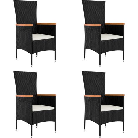 Maison Exclusive - Gartenstühle mit Kissen 4 Stk. Poly Rattan Sch