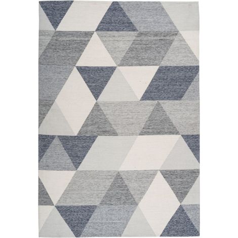 Tapis d'Extérieur Géométrique "Yoga" Gris & Crème 160 x 230 cm (1/4)
