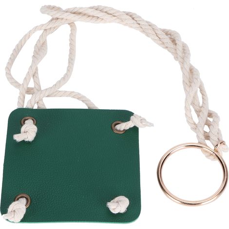 Support mural pour pots de fleurs en corde de coton avec base en cuir PU - 10cm vert