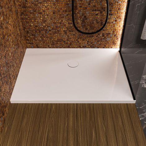 ECOLAM Receveur de douche rectangulaire Sky 120x90 x 4cm  Receveur de douche blanc en acrylique sanitaire  siphon extra plat (1/5)