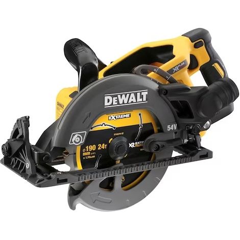 Dewalt – Scie circulaire 54V Brushless 190 mm – Capacité de coupe 65 mm – Pour bois dur et béton armé – Technologie XR FLEXVOLT