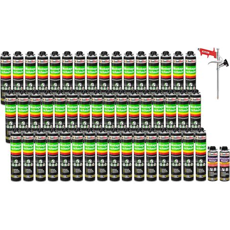 IsolBau Montageschaum-Set für Pistolen, 48 x 750 ml + Entferner, 500 ml (1/5)