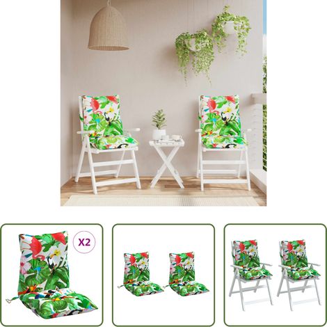 vidaXL Cojines de silla de respaldo bajo 2 uds tela Oxford multicolor (1/5)