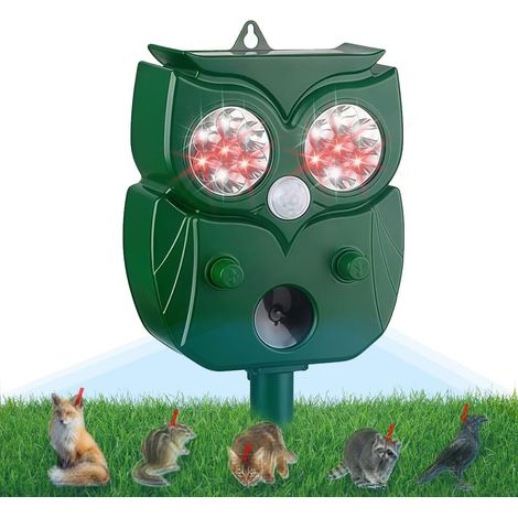 Repelente ultrasónico para gatos para uso en exteriores, repelente solar para perros, gatos, conejos y zorros.