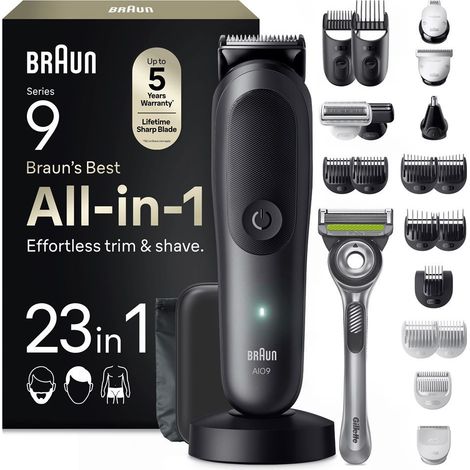 Recortadora eléctrica todo en uno Braun Series 9 AIO9560 23 en 1 Gris