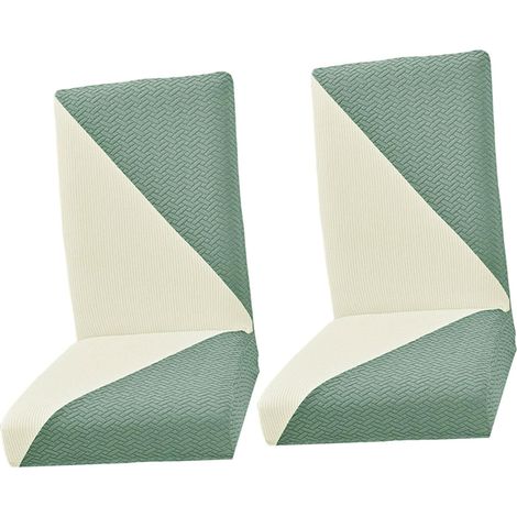 Lot de 2 housses de chaise de salle à manger, housse de chaise extensible de taille M, housse complète en patchwork texturé pour cuisine (1/5)