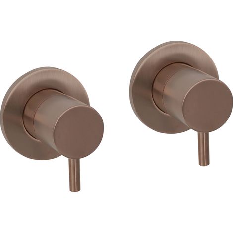 JTP Vos Lever Wall Valves Pair - Brushed Bronze (1/2)