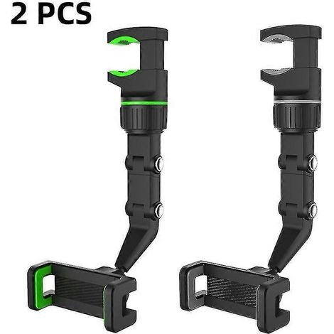 Support de téléphone pour rétroviseur de voiture, compatible avec les téléphones de 40 à 61 pouces, avec GPS intégré et support réglable – Gris et vert (1/5)