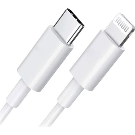 USB-C CABLE TO LIGHTNING MFI 1M WHITE DLH DY-TU4090W - Câble Lightning - Lightning mâle pour 24 pin USB-C mâle - 1 m - blanc (1/3)