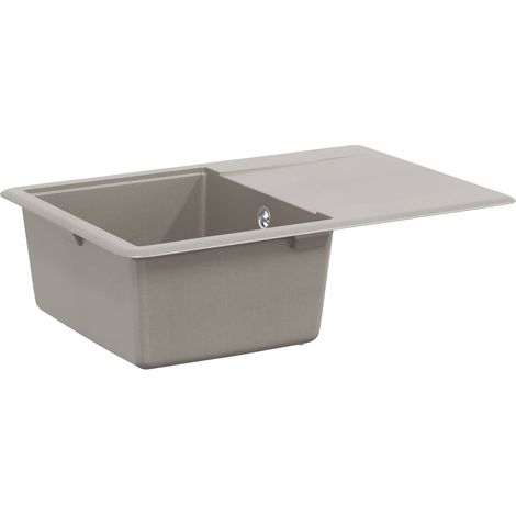 Waschbecken Grau 670 x 460 mm 80% Quarz und 20% Harz