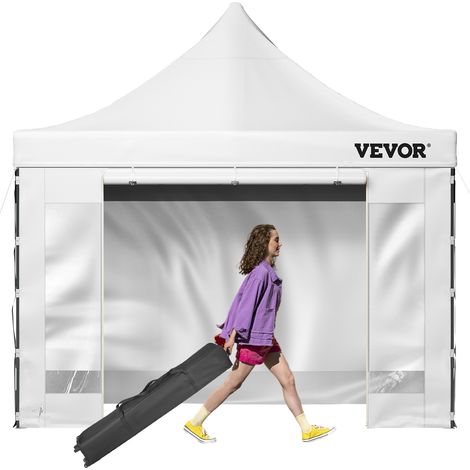 Vevor – Tonnelle pop-up 3x3 m avec parois latérales en PVC – Imperméable et résistant aux UV – Sac de transport inclus – Pour événements extérieurs