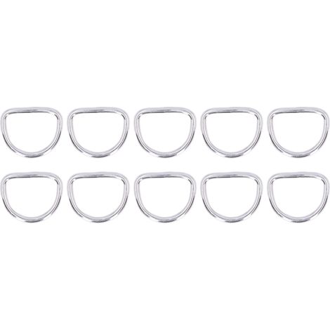 Lot de 10 anneaux en D de qualité marine en acier inoxydable 316 soudés sans soudure, accessoires pour bateaux, 4 x 30 x 22 mm