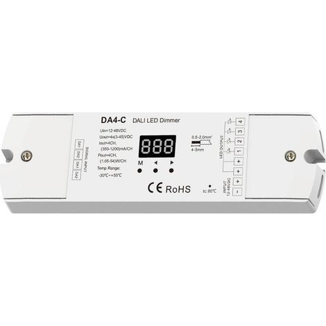 Dimmer DALI 4 canali Corrente Continua 3-45V DC Bianco (1/3)