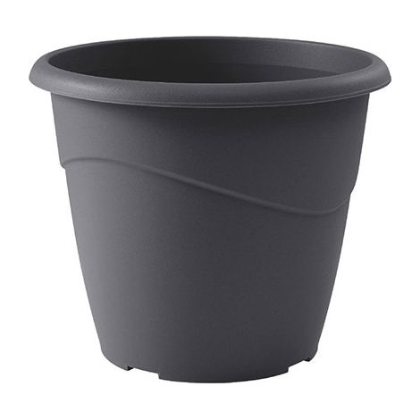 EDA – Pot de fleur Marina Ø18x15,3cm non perçé – 2L – Résistant au gel et UV – Gris anthracite – Fabrication française