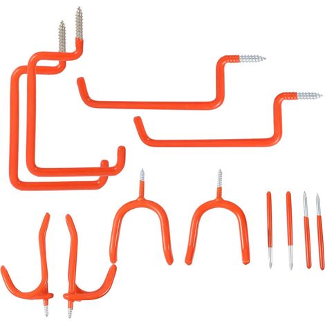 12 crochets garage, pour outils et vélos et outils de jardin (1/5)