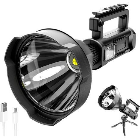 Lampe de recherche extérieure portable avec trépied réglable, 4 modes d’éclairage, batterie rechargeable 8000 mAh (1/5)