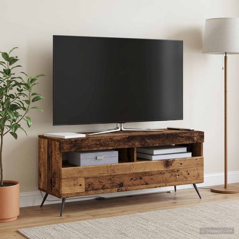 vidaXL Meuble TV LED Bois ancien Bois d'ingénierie (1/5)