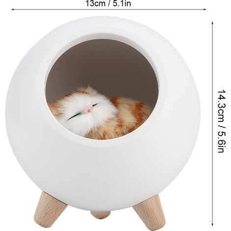 Niedliches Katzen-Nachtlicht, kleines Haustierhaus, LED-Nachtlampe, Schlafzimmerbeleuchtung, stimmungsvolle weiße Lampe (1/5)