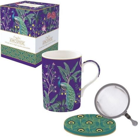 Coffret cadeau - - Impérial Peacock - Tisanière en porcelaine - Filtre inox - 300 ml (1/2)