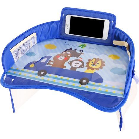 Reisetablett für Kinder, Schoßspielbereich, halbgeschlossener Organizer mit transparenter Tasche, Seitentasche für Kinderwagen, Kindersitz, fröhliches Reisen. (1/5)