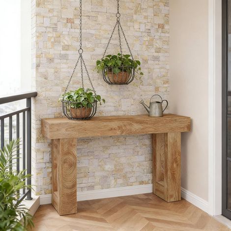Console da ingresso in legno, marrone, 160x35x85 cm (1/5)