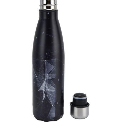 Bouteille Isotherme Acier Inoxydable Forme Cola Anti-Fuite - Noir Géométrique pour Sport (1/5)