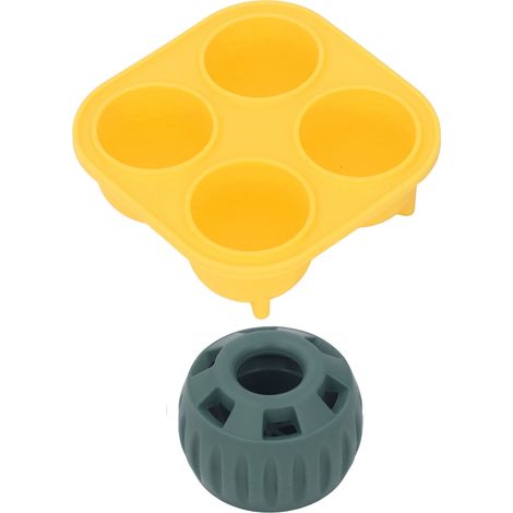 Ensemble de 2 moules à friandises pour chiens lavables et caoutchoutés, sûrs, durables, réutilisables et remplissables, pour petits chiens, de couleurs jaune, carrée, verte et ronde. (1/5)