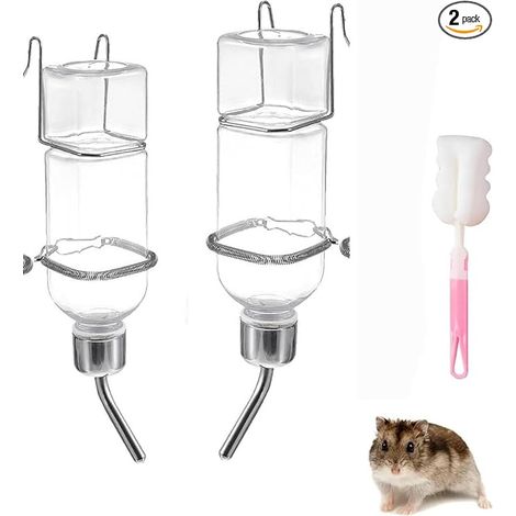 Biberon Lapin, Abreuvoir Lapins, Distributeur Eau Lapin avec Support, Suspendue Biberon Cochon d'Inde pour Rongeur Lapins (1/5)