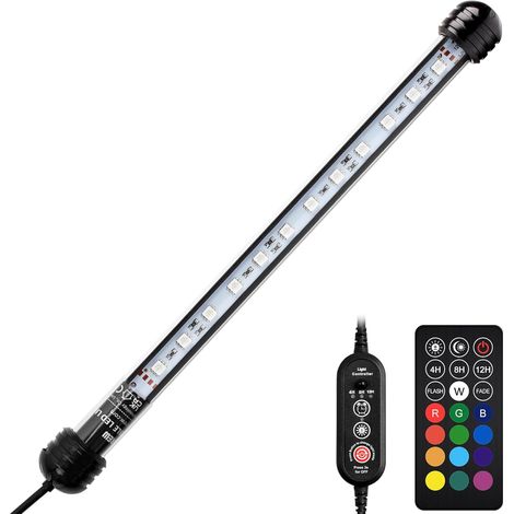 Lntyq 28 cm LED-Aquarienlicht mit Fernbedienung, Tauchlicht mit Timer für Süßwasseraquarien, Vollspektrumbeleuchtung für 30–50 cm große Aquarien (1/5)