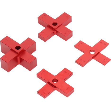 4 pièces cales de réglage en alliage d'aluminium usiné CNC pour hauteur de toupie, mesure précise en croix pour bois (1/5)
