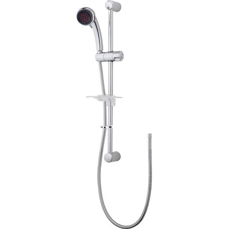 Roca Upgrade Shower Kit Riser Rail with 5 Function Handset & Hose Chrome Finish