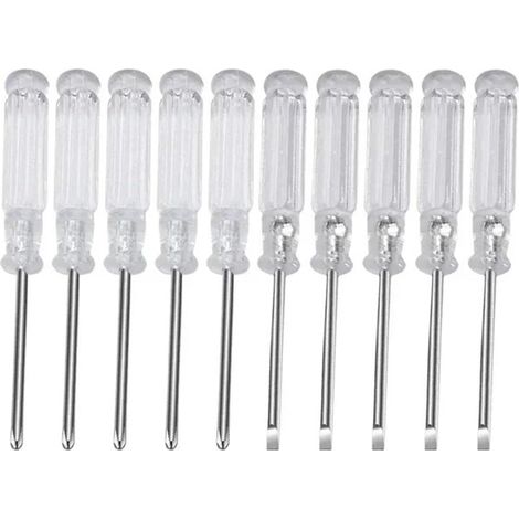 Set di 10 piccoli cacciaviti da 9,5 cm (3,74 pollici), inclusi un cacciavite a testa piatta e un cacciavite a croce, guida multifunzione per la riparazione dei giocattoli (set da 10 pezzi)