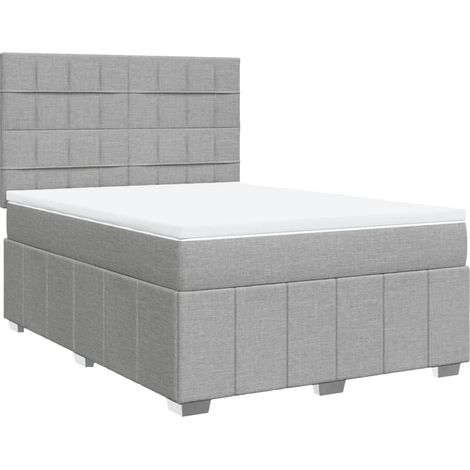 Maison Exclusive - Giroletto a Molle con Materasso Grigio Chiaro 160x200cm Tessuto