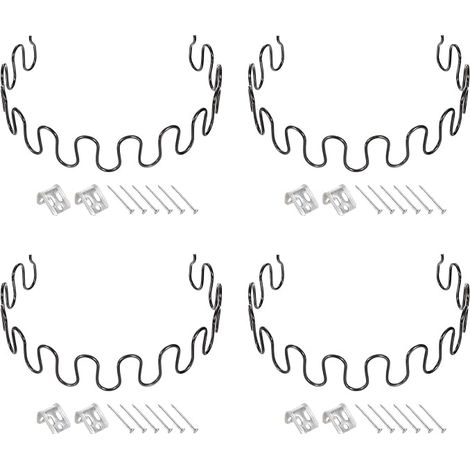 4 Ensembles de Kits de Remplacement de Ressorts pour Sièges, Kit de Réparation de Coussins Affaissés de 21,65" avec Clips et Clous pour Meubles Canapé Fauteuil Inclinable (1/5)