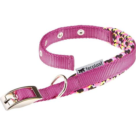 Ferplast DAYTONA FANTASY C Collare per cani con morbida imbottitura e fibbia in metallo.. Variante C25/53 - Misure: A: 45-53 cm B: 25 mm - Fucsia